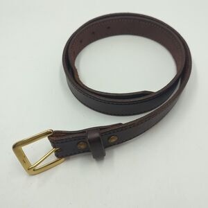 Forest Hill Leather Craft Made in USA Men's Size 36 Brown Leather Belt Brass